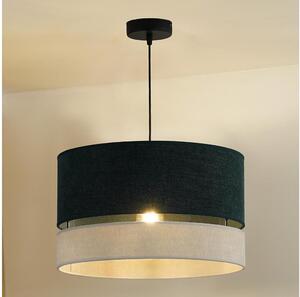 Duolla - Ljuskrona med textilsladd DOUBLE 1xE27/15W/230V diameter 40 cm grön/grå