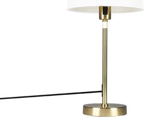 Bordslampa guld / mässing med skugga vit 25 cm justerbar - Parte