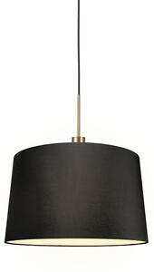 Modern hängande lampa brons med skugga 45 cm svart - Combi 1