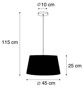 Modern hängande lampstål med skugga 45 cm vit - Combi 1
