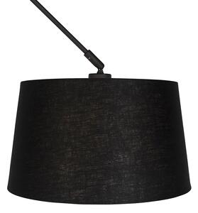 Hängande lampa med linneskärm svart 35 cm - Blitz I svart