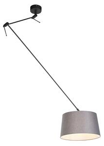 Hängande lampa med linneskärm mörkgrå 35 cm - Blitz I svart