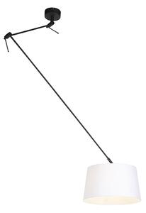 Hängande lampa med linneskärm vit 35 cm - Blitz I svart