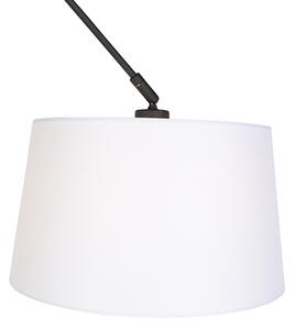 Hängande lampa med linneskärm vit 35 cm - Blitz I svart