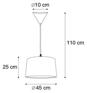 Modern hängande lampa svart med vit skugga 45 cm - pendel
