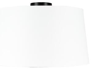 Taklampa matt svart med vit skugga 45 cm - Combi