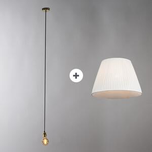 Retro hängande lampa vit 45 cm - Veck