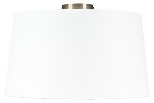 Modern taklampa stål med vit skugga 45 cm - Combi