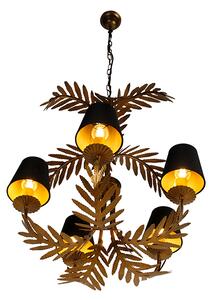 Ljuskrona guld med svarta nyanser 5-ljus - Botanica