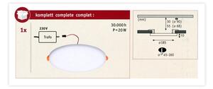 Paulmann 92392 - LED/17,5W IP44 infälld Badrumbelysning VARIFIT 230V