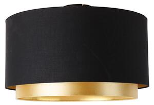 Modern taklampa svart med 47 cm guldskärm i duo - Combi
