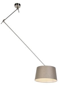 Hängande lampa med linneskärm taupe 35 cm - Blitz I stål
