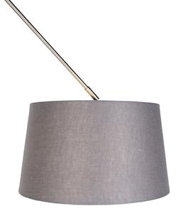 Hängande lampa med linneskärm mörkgrå 35 cm - Blitz I stål