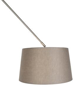 Hängande lampa med linneskärm taupe 35 cm - Blitz I stål