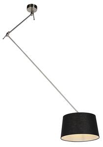 Hängande lampa med linneskärm svart 35 cm - Blitz I stål