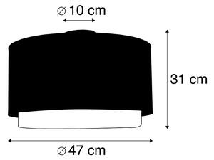 Modern taklampa svart med 47 cm guldskärm i duo - Combi