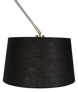 Hängande lampa med linneskärm svart 35 cm - Blitz I stål