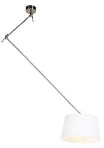 Hängande lampa med linneskärm vit 35 cm - Blitz I stål