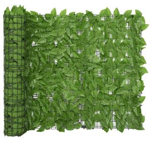 Balkongskärm gröna blad 600x100 cm