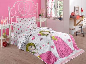 EPONJ HOME Överkast Enkelt 160x220 Quilt+Örngott Vit/Rosa -