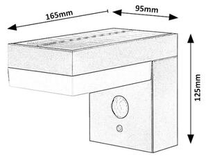 Rabalux 77009 - LED solcellsbelysning med en sensor ZREBAR LED/6W/3,7V IP44