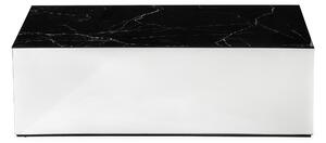 MESON Soffbord 110 cm Marmormönster Spegel/Glas/Svart -