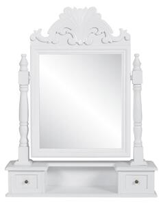 Bordsspegel med justerbar rektangulär spegel MDF - Vit