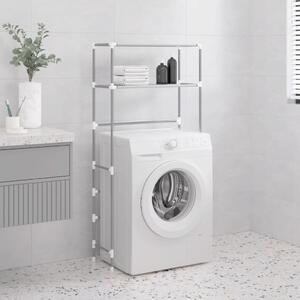 Hylla för tvättmaskin med 2 hyllplan grå 69x28x143 cm järn