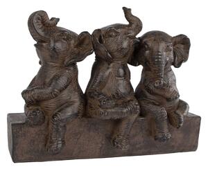 Gifts Amsterdam Skulptur Three Elephants konststen brun 25x11x18,5 cm
