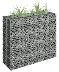 Planteringsgabion upphöjd galvaniserat stål 90x30x90 cm