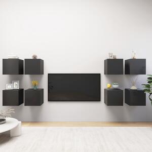 Väggmonterade tv-skåp 8 st grå 30,5x30x30 cm