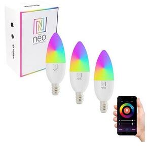 Immax NEO 07716C - KIT 3x LED RGB+CCT Ljusreglerad glödlampa E14/5,5W/230V Wi-Fi Tuya