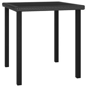 Trädgårdsbord svart 70x70x73 cm konstrotting