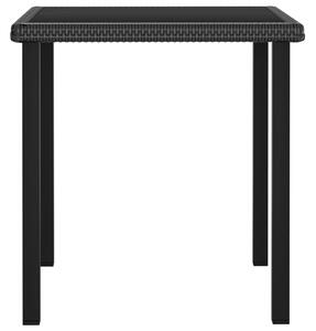Trädgårdsbord svart 70x70x73 cm konstrotting