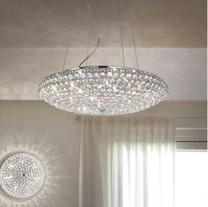 Ideal Lux - LED kristallkrona med textilsladd KING 12xG9/3W/230V diameter 65 cm krom