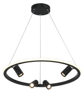 Zambelis 22012 - LED ljusreglerad ljuskrona på textilsladd LED/47W/230V diameter 60 cm svart