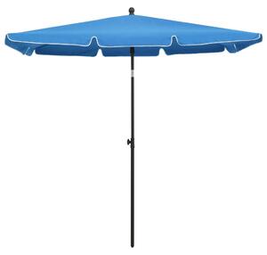 Parasoll med stång 210x140 cm azurblå