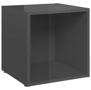 TV-bänk grå högglans 37x35x37 cm konstruerat trä