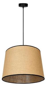 Duolla - Ljuskrona med textilsladd CONE 1xE27/15W/230V diameter 40 cm brun/svart