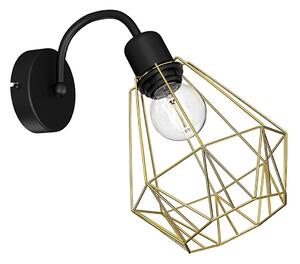 Vägglampa BERGEN 1xE27/60W/230V svart/gyllene