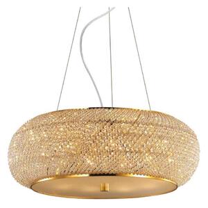 Ideal Lux - Kristallkrona med textilsladd PASHA 14xE14/40W/230V diameter 65 cm guld