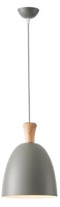 Ljuskrona med textilsladd 1xE27/15W/230V grå diameter 23 cm