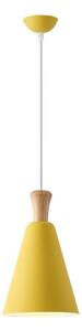 Ljuskrona med textilsladd 1xE27/15W/230V gul diameter 20 cm