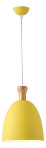 Ljuskrona med textilsladd 1xE27/15W/230V gul diameter 23 cm