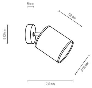 Spot-Light 56746174 - Väggspotlight APRILLIA 1xE27/25W/230V ek svart