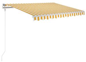 Markis automatiskt infällbar 300x250 cm gul och vit