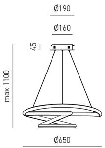 Gea Luce DIVA S G BIANCO - LED ljusreglerad ljuskrona på textilsladd DIVA LED/44W/230V vit