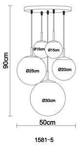 Globo 1581-5 - Takbelysning BALLA 5xE27/60W