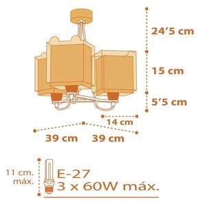 Dalber 64567 - Ljuskrona Barn LITTLE TIGER 3xE27/60W/230V