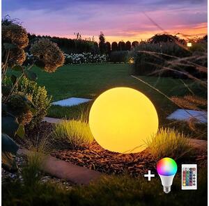 LED RGB Ljusreglerad utomhus lampa GLOBO 1xE27/8,5W/230V diameter 30 cm IP44 + +Fjärrkontrol